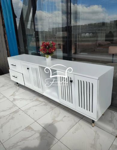 White tv stand